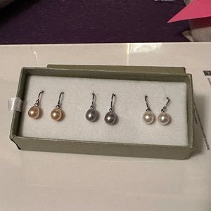 Honora never been worn 3 pearl earring set.